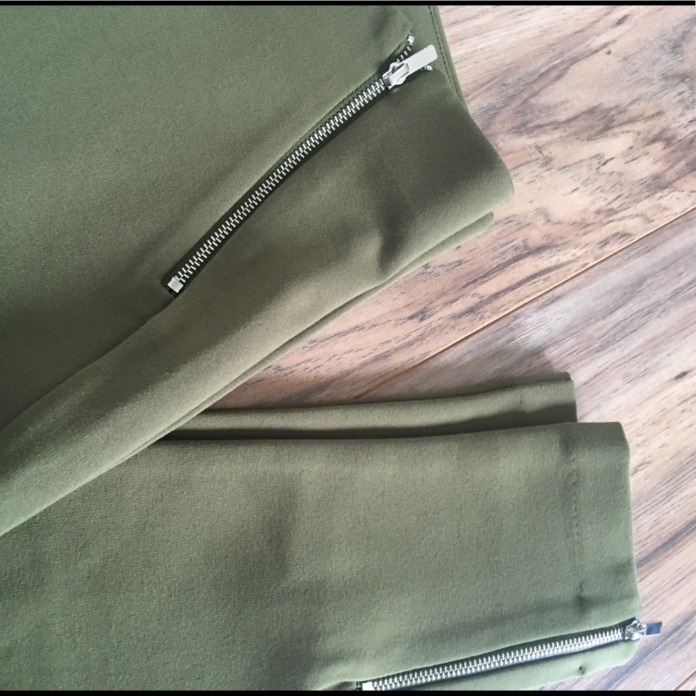 Forever 21 Olive Green Zipper Pant Leggings - Picture 5 of 5